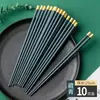 Palitos de Liga Verde Estilo Novo para Uso Doméstico, Estilo Europeu de Luxo Leve, Antiderrapantes, Antifungos, Resistentes a Altas Temperaturas, Modernos e Esteticamente Agradáveis, Codificados por Cores