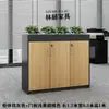 Armário Divisória de Escritório Shenzhen, Gabinete Baixo Simples Moderno com Floreira, Armário de Madeira para Flores e Plantas, Combinação de Armazenamento de Armário para Arquivos e Documentos