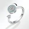 Anillo Giratorio de Diamantes de Colores Transfronterizo Nuevo Celebridad de Internet TikTok Explosiones Diseño Personalizado Anillo de Apertura Planeta
