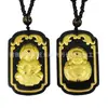 Jade incrustado en oro Hotan Moyu Colgante de oro de Guanyin Buda colgante de oro con jade incrustado con diamante cuadrado para hombre y mujer marca al por mayor