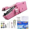 Novo conjunto de acessórios Plus, máquina de costura elétrica manual de ponto rápido, máquina de costura mini portátil