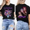2025 Nueva Camiseta de Manga Corta con Cuello Redondo, Ajuste Holgado, Versátil, Cómoda, Estilo Kpop Cazador de Demonios, Moda