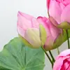 Loto Único Ramo Flor Artificial Doble Loto Loto Hoja de Loto Flor Decorativa Hogar Flor Falsa Flor de Seda Fábrica Venta al por Mayor
