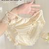Ropa interior de satén japonés para mujer, de cintura media, sexy, de encaje puro, de malla, de algodón puro, fina, de secado rápido, para verano