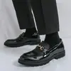 Zapatos de Piel de Punta para Hombre de Talla Grande Transfronterizos Estilo Británico Formales de Negocios Casuales Mocasines Slip-On Zapatos de Oficina para Hombre