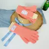 Guantes de Punto con Pelo de Conejo para Pantalla Táctil, Muñeca Larga, Estilo Coreano Nuevo, Otoño e Invierno, Cálidos, Color Fresco, Bufanda Pequeña, Combinan con Todo
