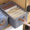 Cesta de almacenamiento plegable con marco de acero de tela no tejida, tamaño múltiple, a prueba de humedad, a prueba de polvo, organizador de armario, caja de almacenamiento para ropa interior y pantalones