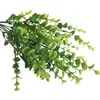 Simulación Transfronteriza Plantas Verdes Eucalipto de 7 Ramas Planta Hoja de Dinero Pared Planta en Maceta Arreglo Floral Decoración Flor Artificial Escena Diseño