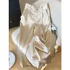Pantalones Casuales de Pierna Ancha de Satén de Alta Gama para Mujer 2026 Verano Nuevos de Cintura Alta Adelgazantes Elegantes Versátiles Pantalones de Traje Dos Colores