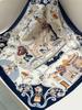 Bufanda de Seda Nueva Corbata de Cuello para Mujer, Bufanda Cuadrada Pequeña Azul de Seda de Morera de Gama Alta Vintage Bufanda de Seda Versátil Venta al por Mayor