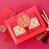 Toalla de Baño Grande Roja Estilo Caja de Regalo Toalla Evento Feliz Boda Dote Souvenir Suministros Venta al por Mayor Juego Individual y Doble