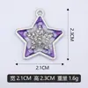 Accesorios para collar con colgante de estrella única tachonado de diamantes de goteo de aceite DIY transfronterizos, venta directa del fabricante, se puede mezclar en lotes