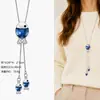Cadena para Suéter de Collar Largo Geométrico, Accesorio de Lujo de Alta Gama, Versátil y de Moda, Colgante de Perla para Otoño e Invierno