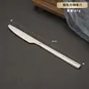 Juego de Cuchillo, Tenedor y Cuchara Espesado Estilo Coreano de Acero Inoxidable 304 con Mangos Cuadrados para Restaurante Comida Occidental, Tenedor y Cuchara de Postre, Juego de Cuchillo y Tenedor para Bistec
