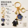 Llaveros personalizados más vendidos transfronterizos, dijes para mochilas, colgantes de aleación para la temporada de graduación, accesorios con temática de campus para las mochilas de los estudiantes