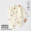 Mameluco de oso de cereza para bebé de otoño e invierno, mameluco suave y cálido para recién nacidos, lindo atuendo de manga larga para gatear para bebés