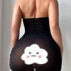 Ropa interior sexy de estilo nuevo europeo y americano, perspectiva de hilo de malla, vestido ajustado con cuello halter sexy sin entrepierna, vestido puro para caderas