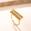 Anel de Aço Inoxidável Estilo Novo Transfronteiriço para Mulheres, Anel Cravejado com Diamantes de Dupla Fileira, Design de Luxo Leve, Fábrica de Joias de Aço Titânio Banhado a Ouro 18K