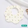 Algodão puro classe a grau maternal e infantil gaze seis camadas pétala toalha de baba bebê 360 graus babador botão de pressão babador ajustável