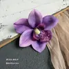 Flor de Simulación Impresión 3D Cabeza de Flor de Orquídea Celebridad de Internet Souvenir Tocado Decoración de Ropa Exquisitos Accesorios de Flores Falsas Venta al por Mayor