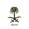 Emblema Nacional Saudita Insígnia Adesivo para Celular Padrão Palmeira e Cimitarra Insígnia de Metal Presente Comemorativo Fonte de Fábrica Transfronteiriça