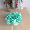 Cabeza de Hortensia Simulada de Fabricante Flor de Seda Flor Artificial Pétalos de Hortensia Decoración de Boda Ramo Flores Hechas a Mano DIY