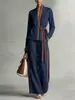 Conjunto Casual Feminino 2026 para Primavera e Verão: Conjunto de Duas Peças com Cardigã Color-Block, Camisa e Calça Wide-Leg