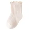 25 calcetines para bebé sin costuras estilo malla de verano transpirables calcetines cortos finos para niños color liso borde con volantes calcetines cortos que no aprietan