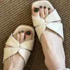 Versión de Piel de Oveja~Sandalias Casuales de Punta Cuadrada sin Cierre Estilo Resort para Mujer, Verano 2026, Pantuflas con Diseño de Patchwork de Piel Suave