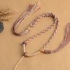 Estilo étnico fio de algodão esfregado à mão algodão e linho tricô à mão cordão de pescoço pingente de borla cordão pingente estilo cera de abelha Xizang com cordão