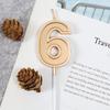 Vela digital tridimensional grande dourada e prateada para Bolo de Aniversário festa criativa infantil adulta decoração romântica plug-in de decoração