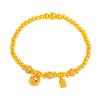 Pulseira de Ouro Martelado Dourado Areia Não Desbota Pepita de Ouro Pequena Marca da Fortuna Contas de Ouro Novo Estilo Chinês Contas de Transferência Pulseira Versátil para Mulheres