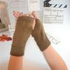 Guantes de Punto sin Dedos de Color Sólido Lisos Estilo Coreano Yifan para Pareja de Mujeres, Cálidos para Invierno