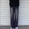 2026 Jeans Masculino Moda Retrô High Street Bordado Salpicado Primavera Outono Nova Moda Calça Reta Solta Gancho
