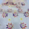 Tejido de Malla Bordado Floral Hecho a Mano en Stock, Adecuado para Vestidos, Ropa Infantil, Camisolas y Bordado Hanfu