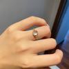 Anillo de Piedra Lunar Simple y Exquisito para Mujer Retro Nicho Lujo Ligero Alta Gama Zircón Brillante Hielo Blanco Anillo Abierto