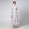 Vestido de Noche Transfronterizo Europeo y Americano con Estampado Floral y Dobladillo Amplio, Ropa de Alta Gama para Madres, Vestido para Banquetes de Boda, Adecuado para el Uso Diario y Fiestas