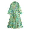 Atacado Verão 2025 Novo Vestido Feminino Estilo Europeu e Americano com Estampa Floral 1056