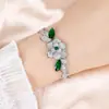 Pulseira Flor em Zircônia Microincrustada de Luxo Leve de Nicho Transfronteiriça para Mulheres, Joia Tendência Estilo Ins de Nicho Cravejada com Diamantes para Mulheres Atacado