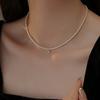 ¡Bromista! Collar de perlas de bebé Shijia, colgante de circonita de alta calidad, cadena de clavícula, diseño de nicho, cadena de cuello ligera y lujosa