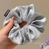 Scrunchie de rede colorido e oversized com alta elasticidade e alto apelo estético, acessório de cabelo multicamadas estilo francês