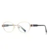 Gafas Vintage Anti-Luz Azul 3159 Ovaladas de Alambre Dorado Montura Pequeña de Moda para Hermana Gafas Lisas Sencillas en Stock