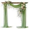 Decoración de Tul para Ambiente de Boda al Aire Libre Transfronteriza Europea y Americana Diseño Arco de Fondo para Escena de Boda Tul de Alta Gama