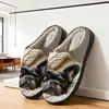 Pantuflas de Algodón de Comercio Exterior para Hombres y Mujeres, Lindos Estampados de Dibujos Animados, Pantuflas Cálidas para el Hogar, Pod Cruzado Jit de Una Pieza Dropshipping