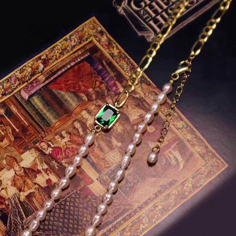 复古天然淡水小米珠珍珠项链女小众感14k注金祖