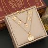 [Ice Meng] Nueva Joyería Europea y Americana, Cadena Doble de Moda, Conjunto de Joyería de Acero Inoxidable con Corazón, Collar N1291