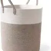 Cesta Grande de Hilo de Algodón Hecha a Mano para Lavar Ropa Sucia, Cesta Tejida para Uso Doméstico en Sala de Estar y Dormitorio, Cesta de Almacenamiento para Ropa Interior y Artículos Varios
