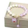 Pulsera de Cristal con Explosión de Dibujos Animados y Perlas Artificiales, Pulsera de Perlas Tejidas a Mano con Dibujo de Perro de Canela para Estudiantes, Regalo para Mejor Amiga