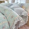 Juego de Cuatro Piezas de Cama de Terciopelo de Leche Cálido Engrosado de Invierno Funda de Edredón de Felpa de Dibujos Animados Ropa de Cama Cubierta de Cama Juego de Tres Piezas de Cama Sábanas