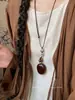 Nuevo Colgante de Bellota Estilo Chino Collar Largo para Mujer en Verano con Falda Suéter de Cuello Halter Cadena Accesorios Decorativos Antiguos Retro